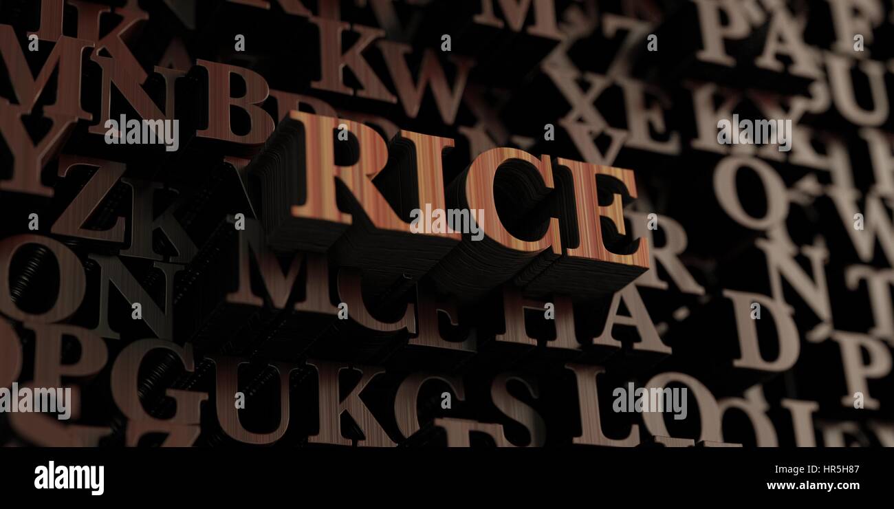 Rice - Wooden 3D rendered letters/message. Can be used for an online ...