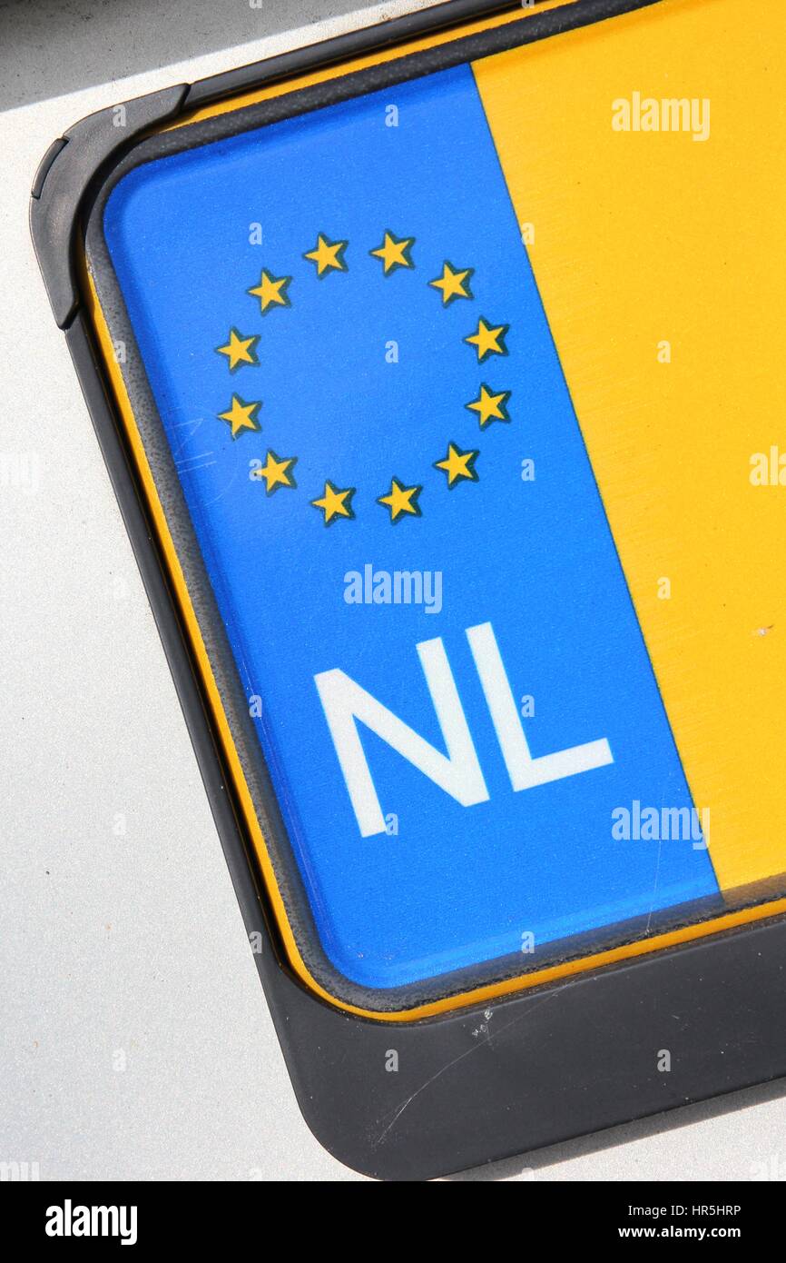 country identifier of EU car registration plate Netherlands Stock Photo Alamy
