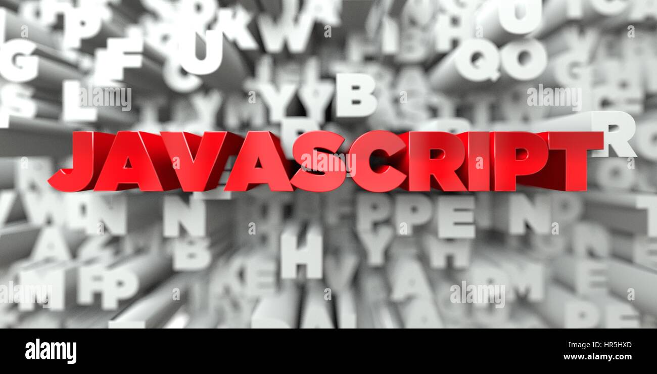 JAVASCRIPT - Red text on typography background - 3D rendered royalty ...
