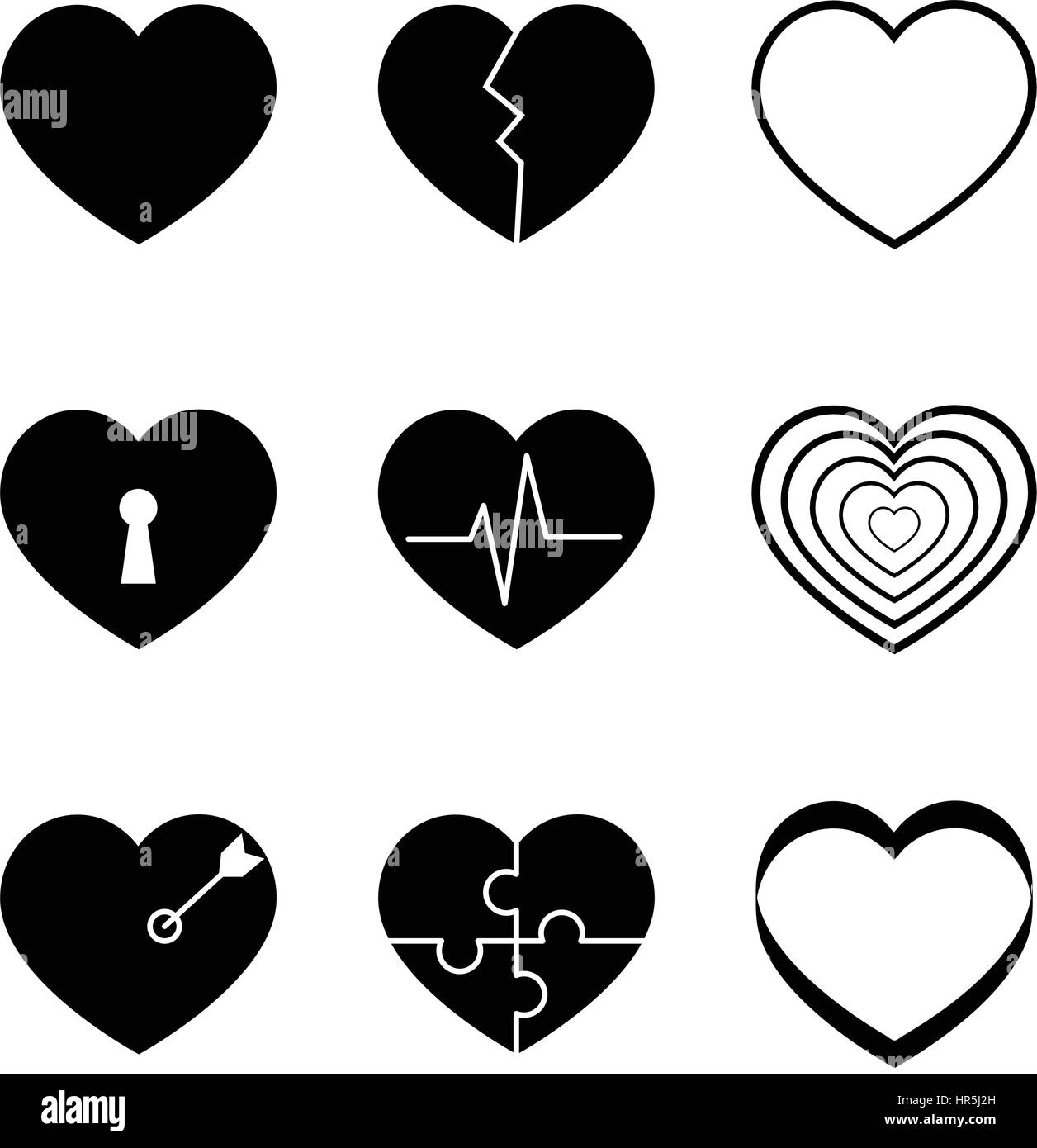 Simple heart icons. Vector illustration Stock Vector Image & Art - Alamy