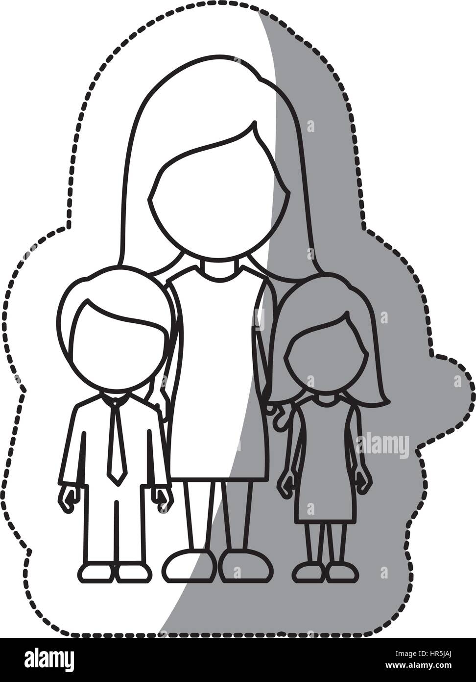 contour woman her children icon Stock Vector Image & Art - Alamy