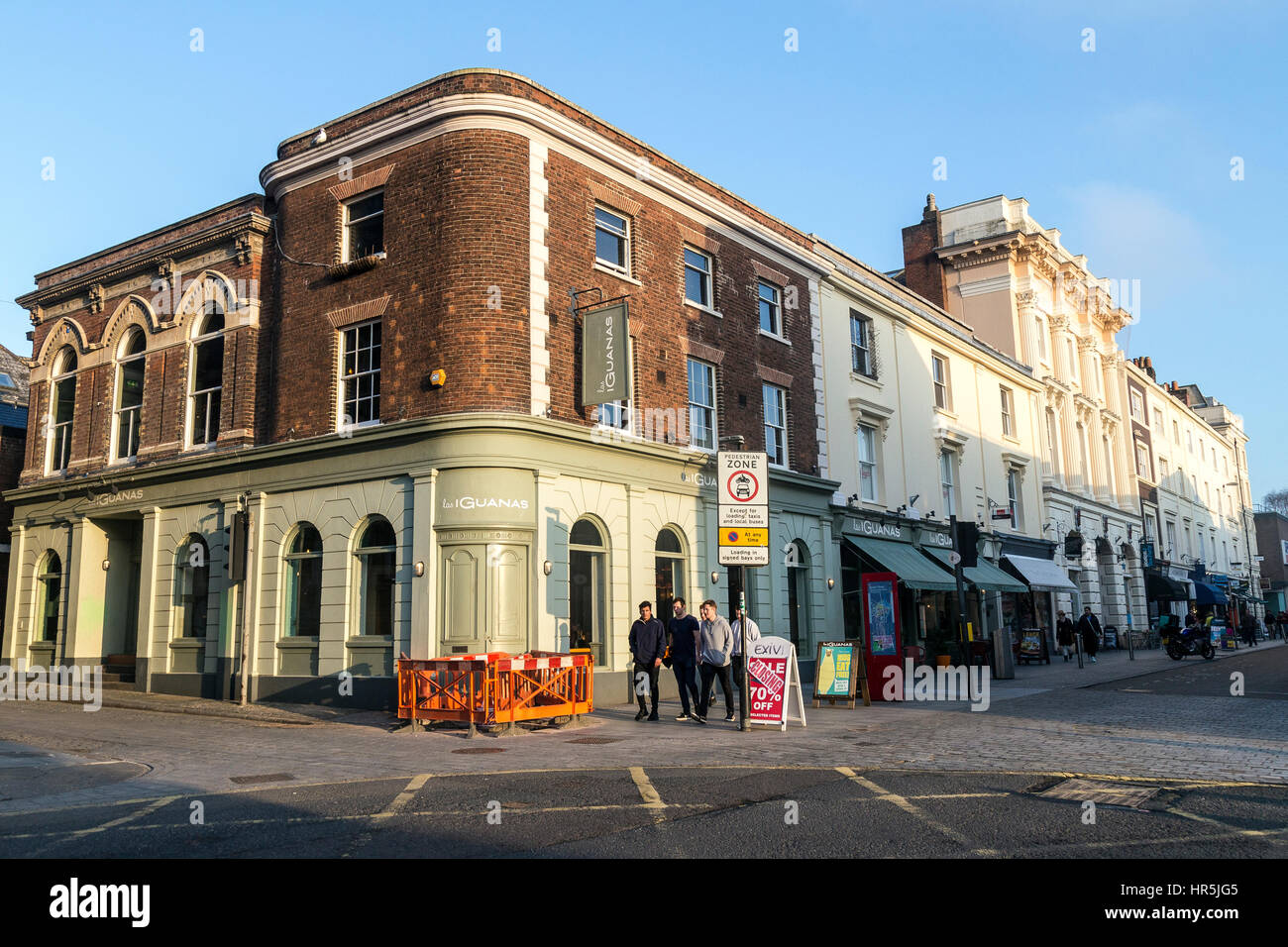 The city of Exeter, Devon, England, a university town with many students. Stock Photo