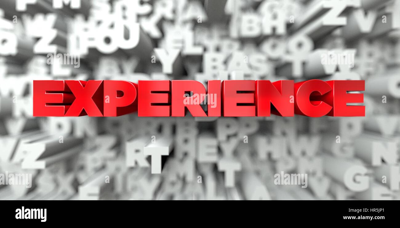 Experience Red Text On Typography Background 3d Rendered