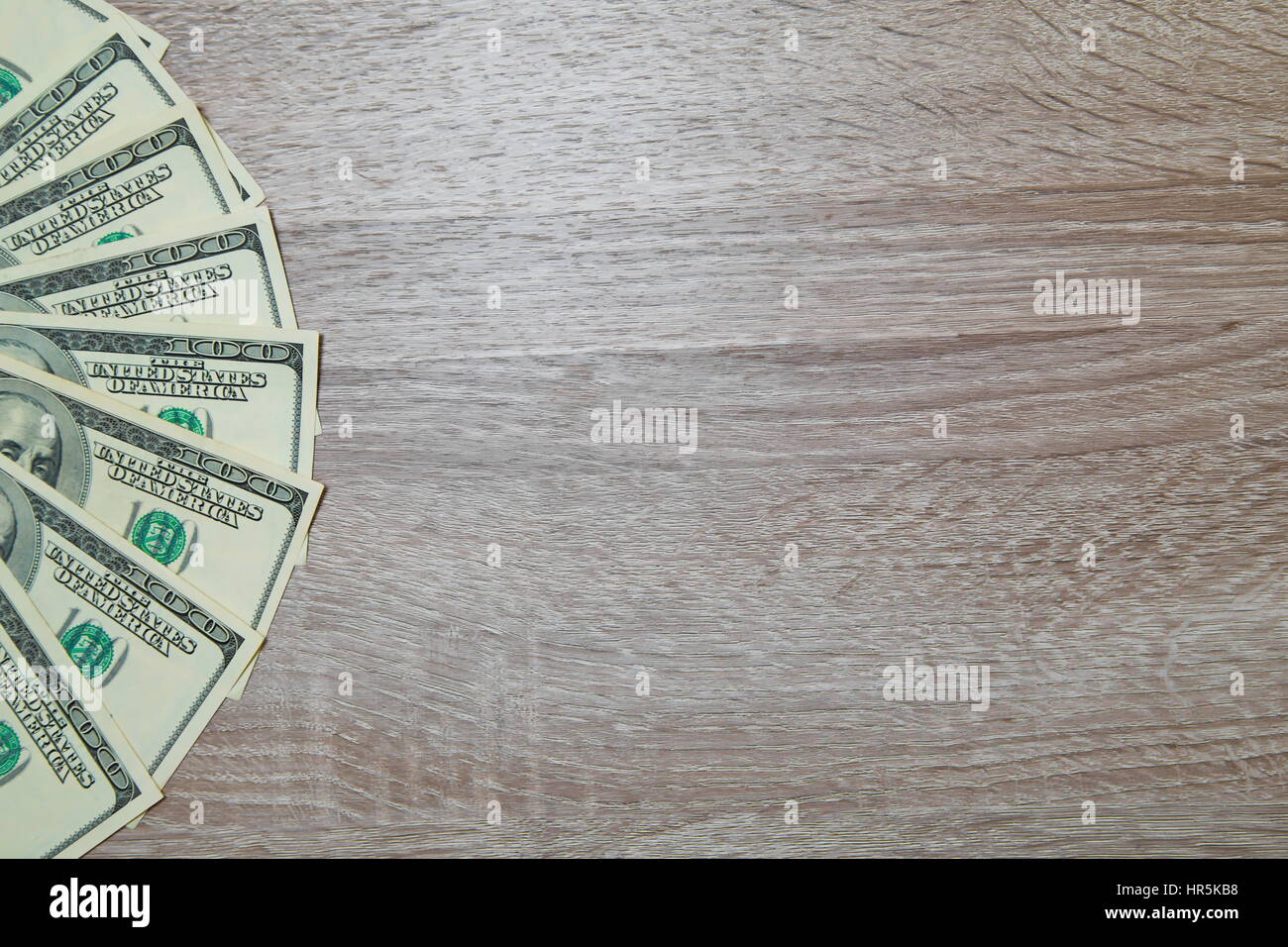 A lot of Dollars isolated on desk Stock Photo