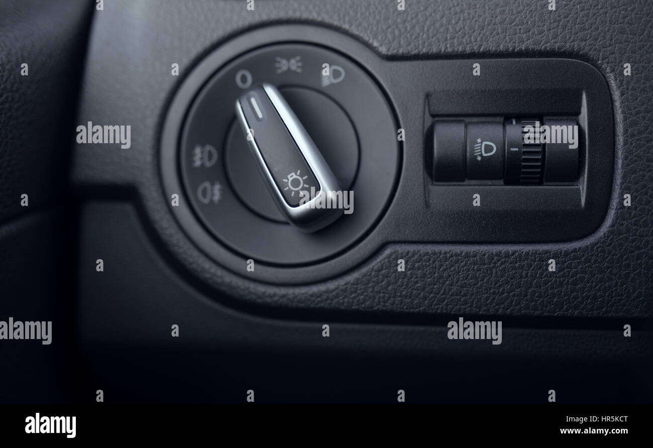 headlight range adjustment in the car Stock Photo Alamy