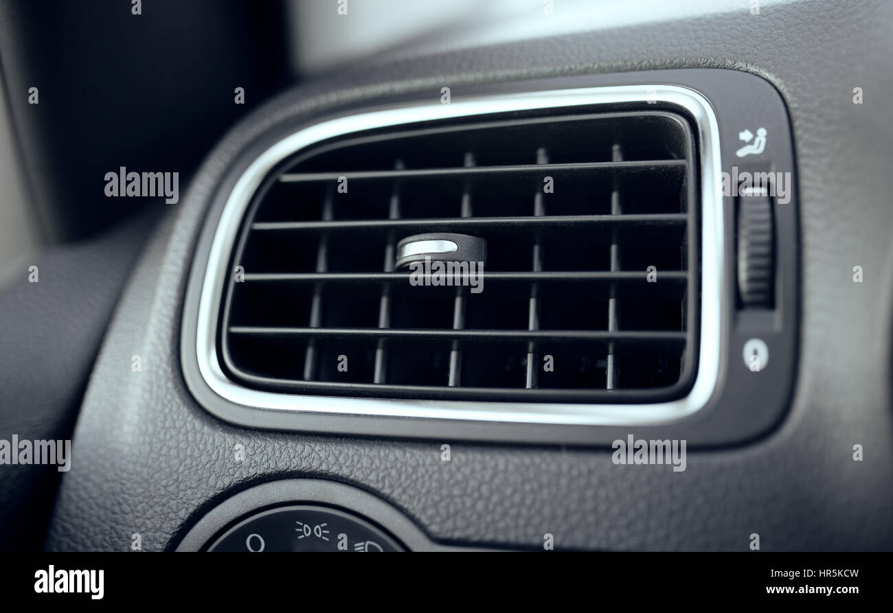 Car air conditioning. The air flow inside the car. Detail interior of