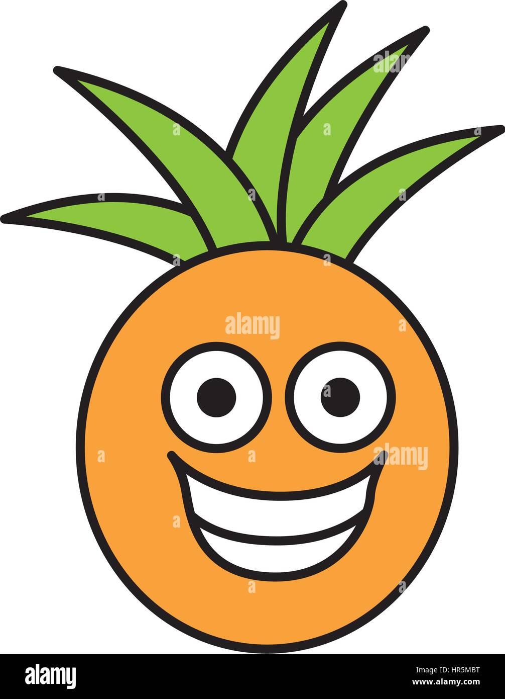 color kawaii fruit pineapple happy icon Stock Vector Image & Art - Alamy