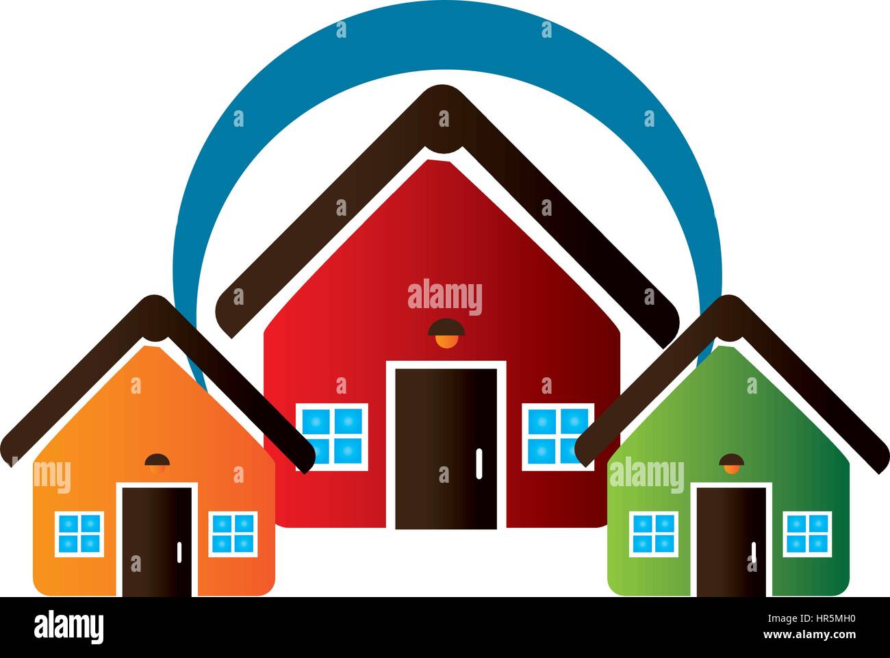 colorful set collection houses icon design Stock Vector Image & Art - Alamy