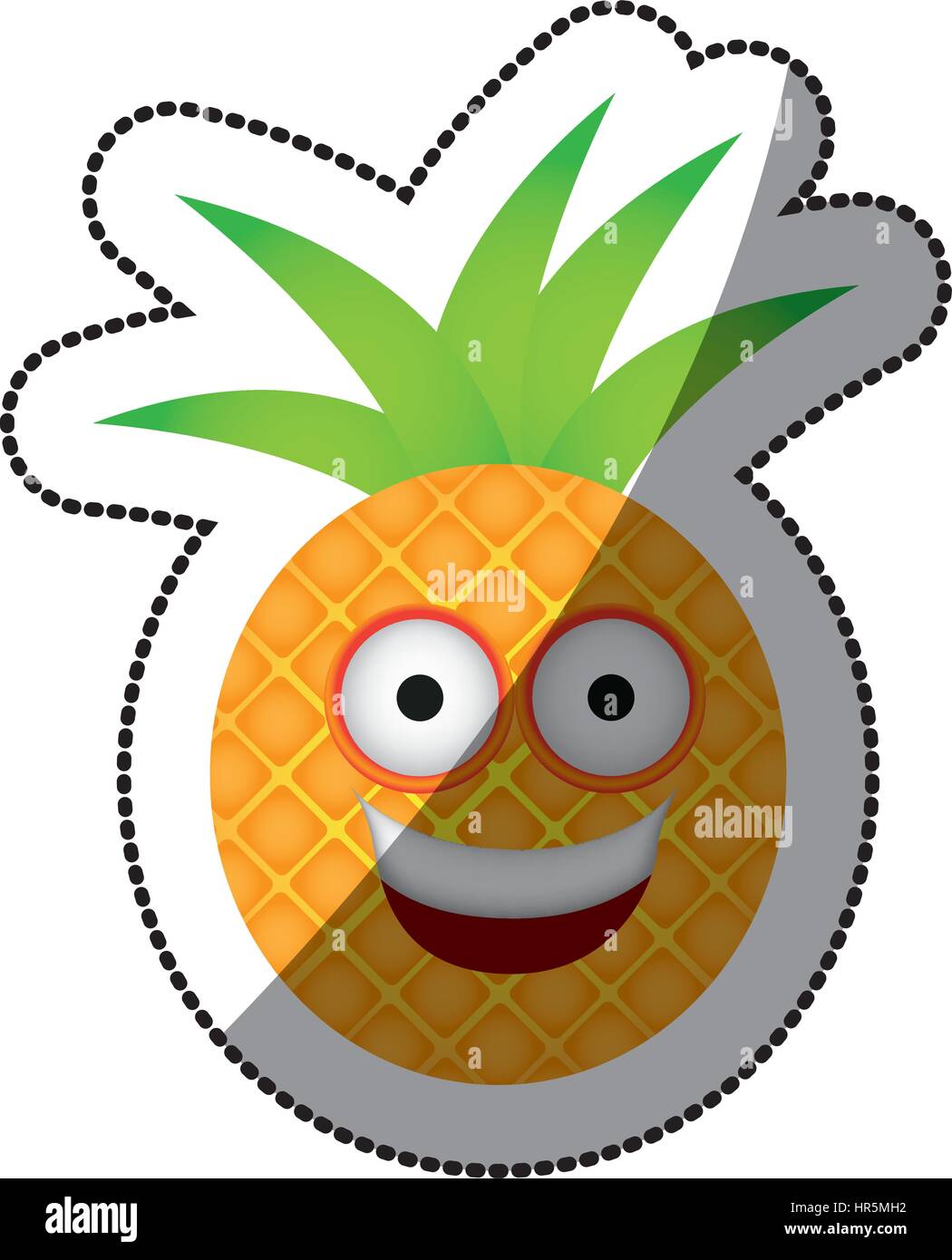 color kawaii fruit pineapple happy icon Stock Vector Image & Art - Alamy