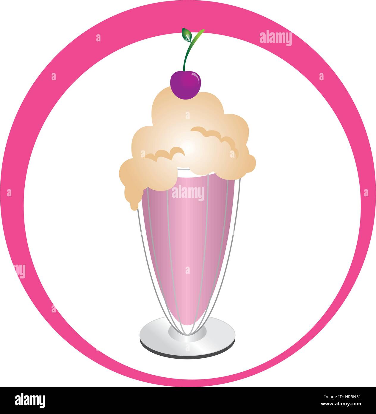 Cherry yogurt drink Stock Vector Images - Alamy