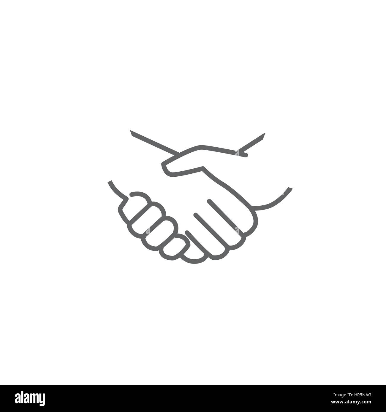 Handshake gesture chalk icon. Shaking hands emoji. Friends meeting