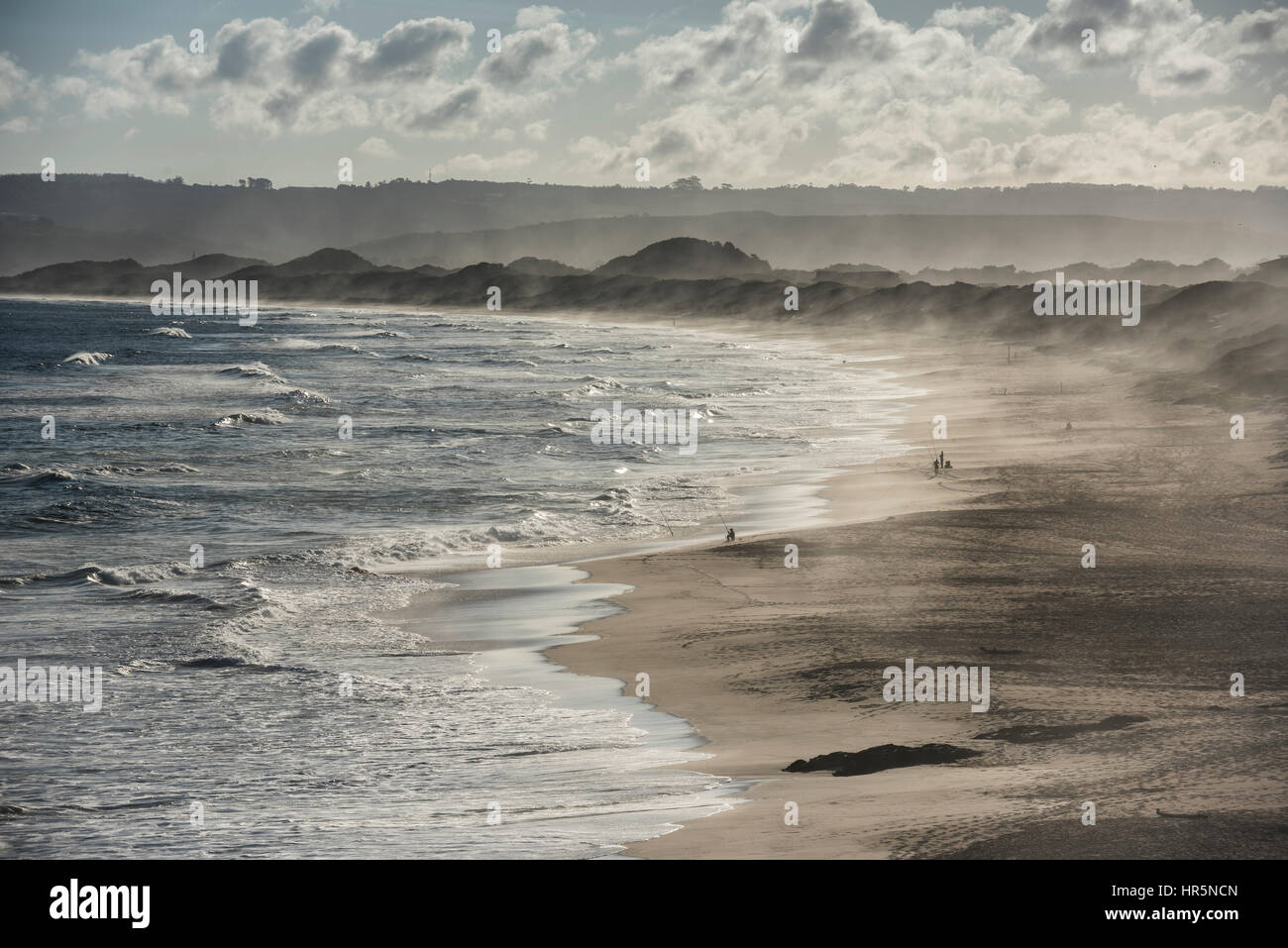 The Beach at Keurboomstrand in Late Afternoon light, Western Cape, South Africa Stock Photo