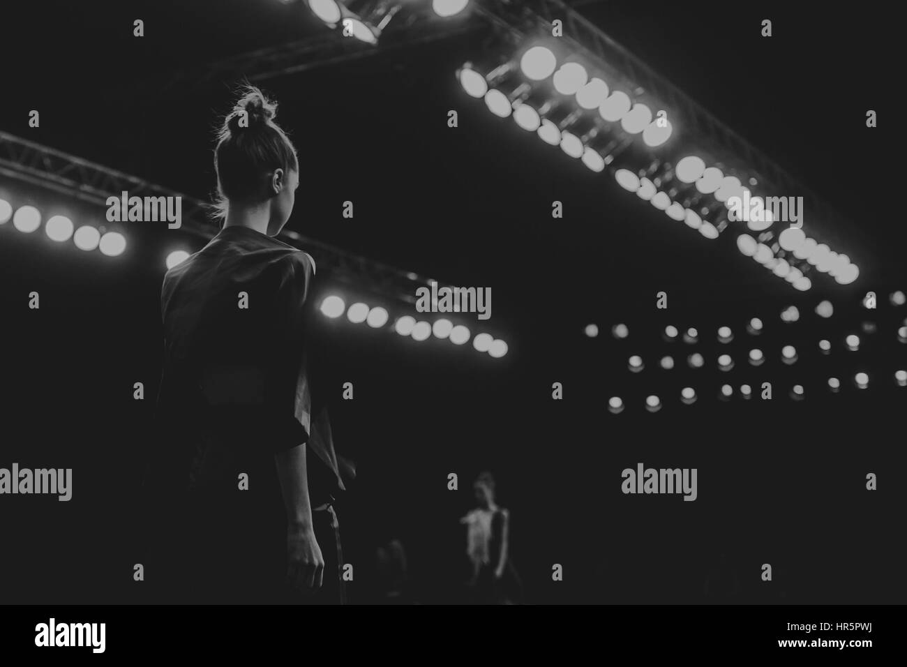 Runway catwalk stage Black and White Stock Photos & Images - Alamy
