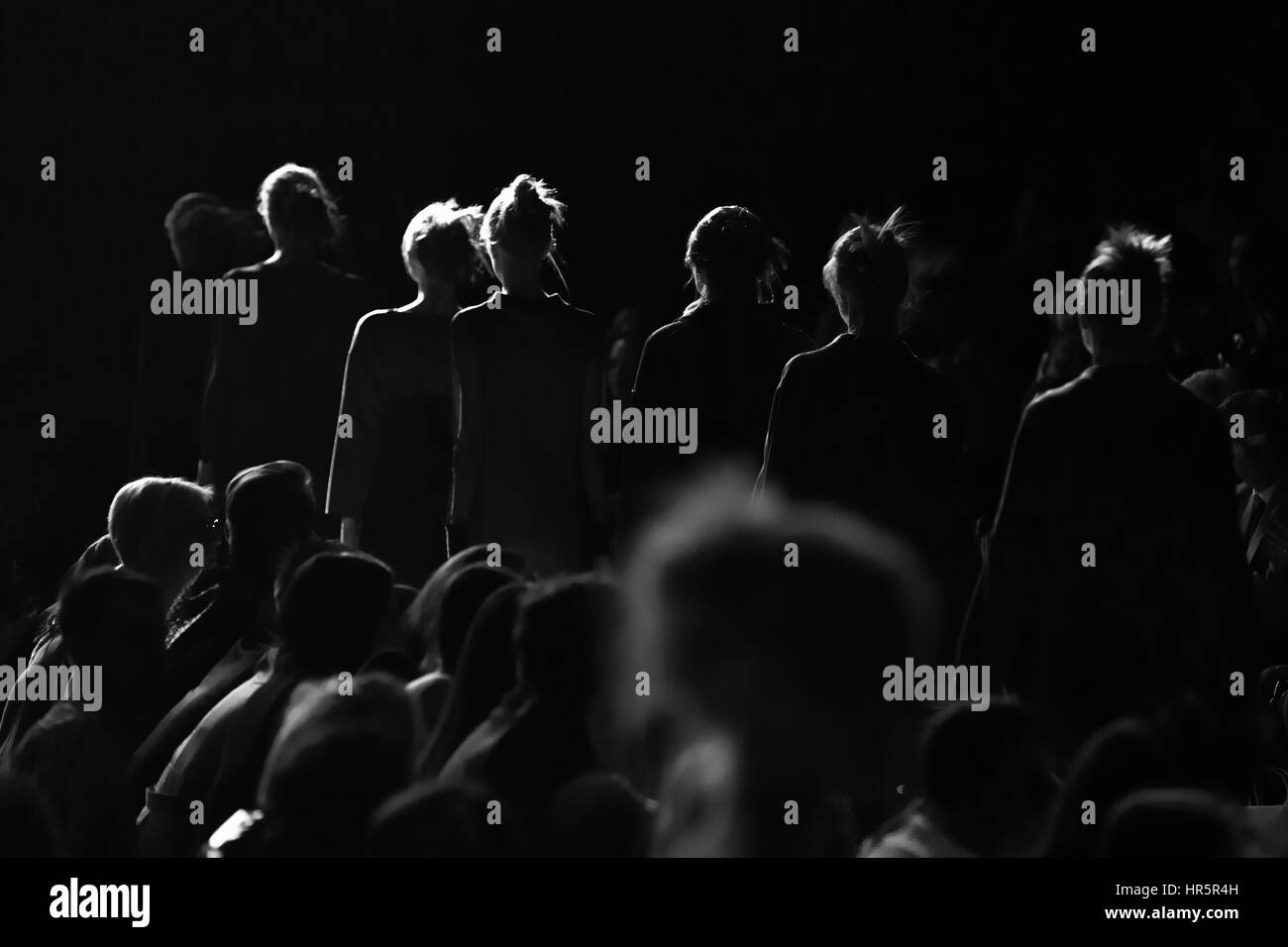 Runway catwalk stage Black and White Stock Photos & Images - Alamy