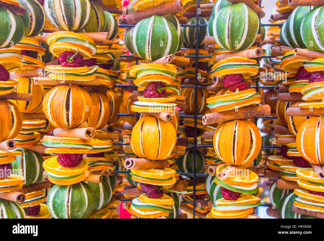 Decorative dried fruit display Stock Photo Alamy
