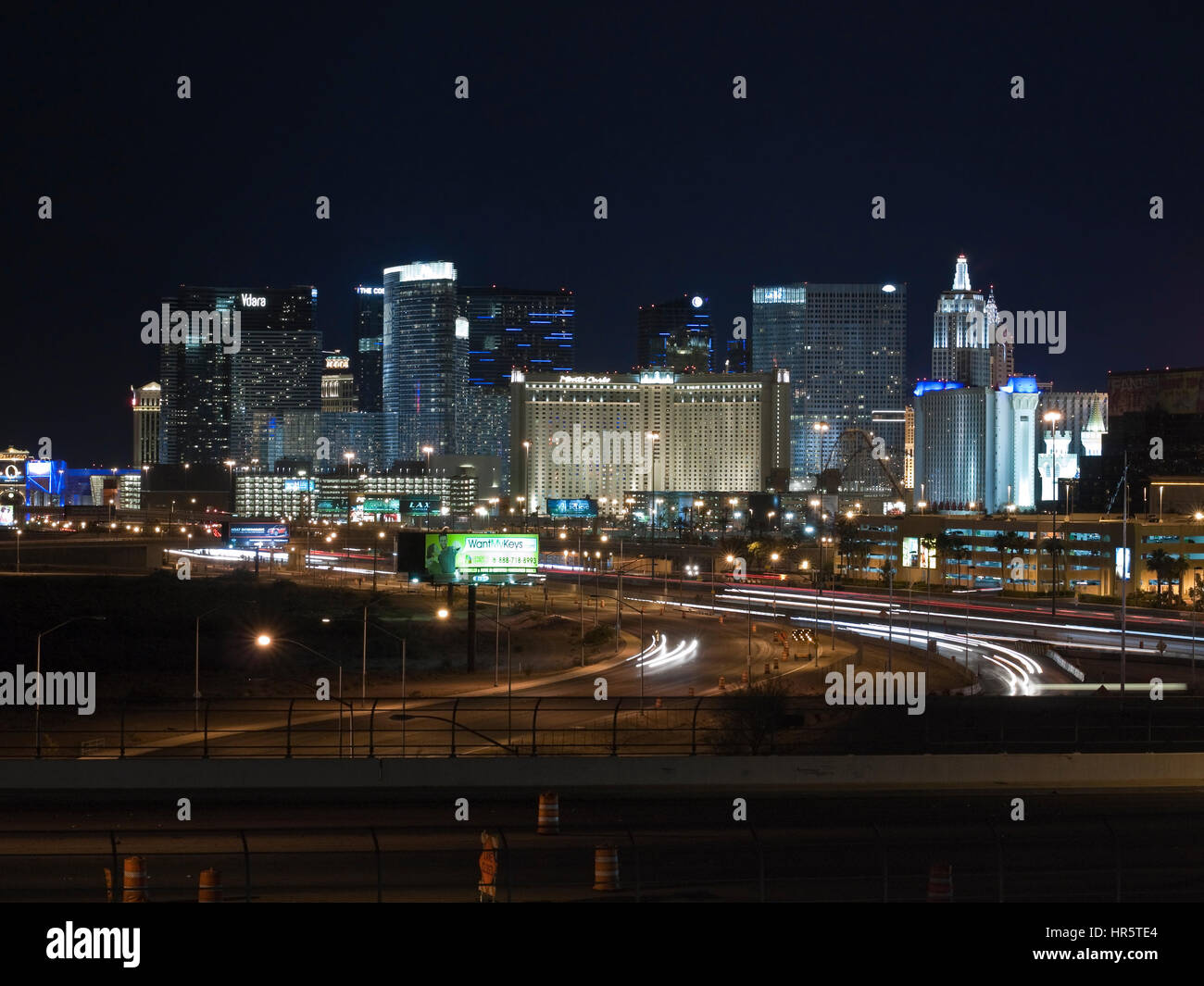 Editorial view of the Las Vegas strip in Southern Nevada. Stock Photo
