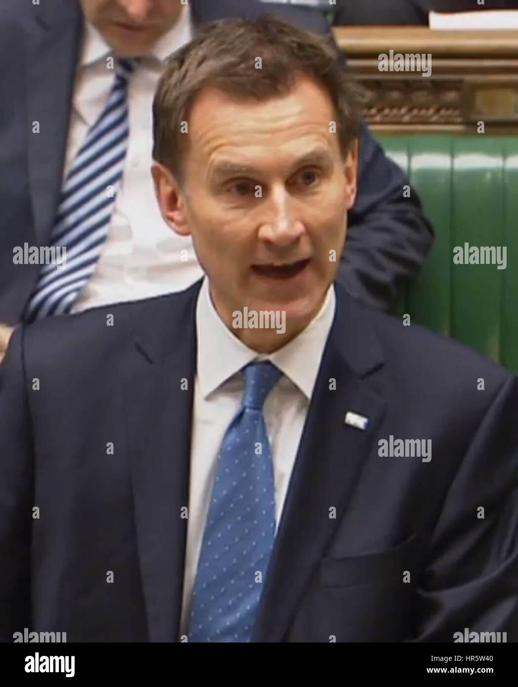 Health Secretary Jeremy Hunt makes a statement to the House of Commons, London after the NHS mislaid more than half a million pieces of patients' confidential medical correspondence, including treatment plans and cancer test results. Stock Photo