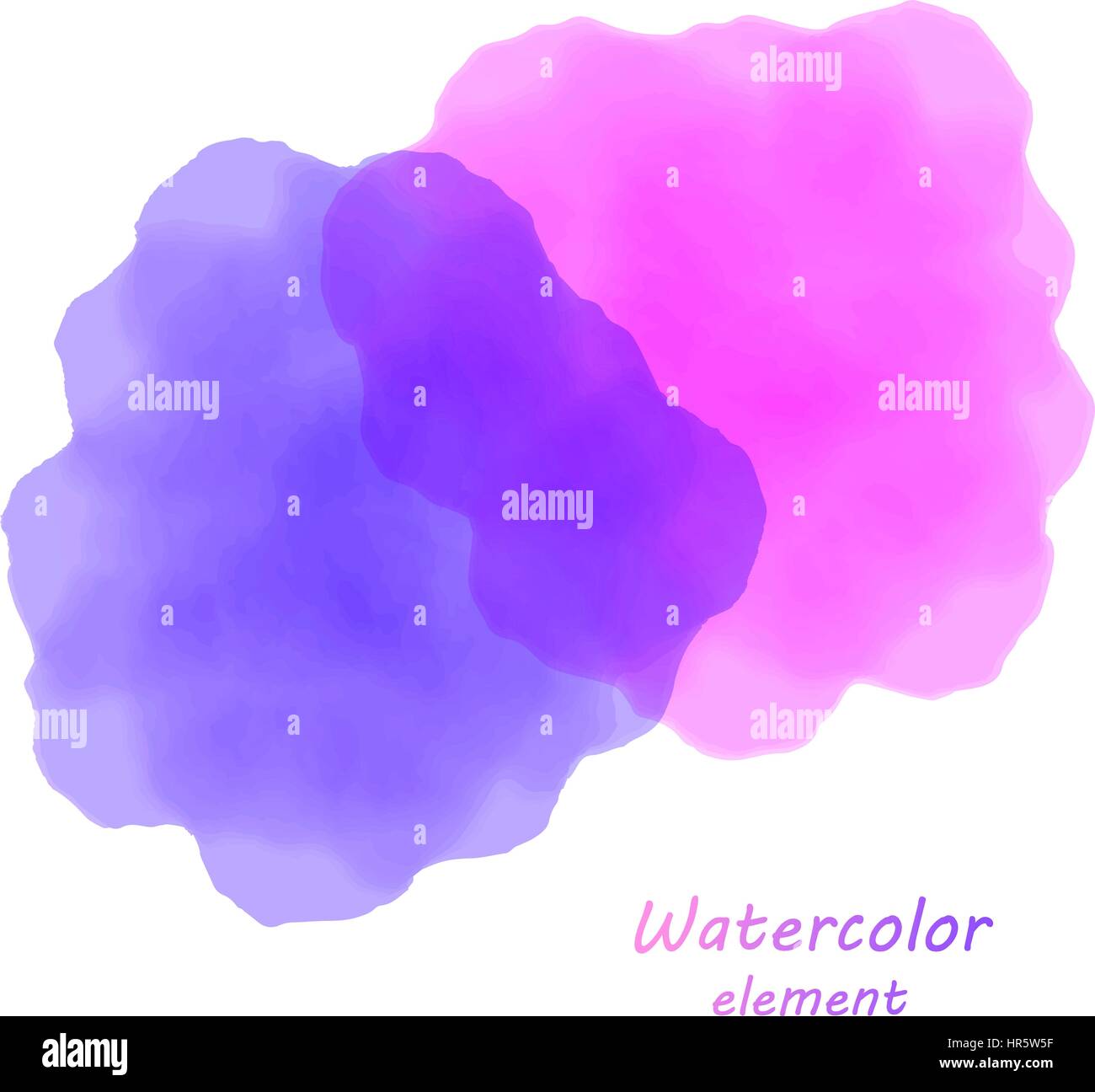 purple watercolor blotch. Set of purple watercolor circles. Stock Vector