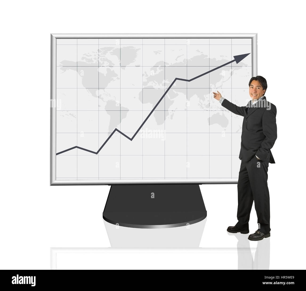 Businessman presenting growth graph Stock Photo