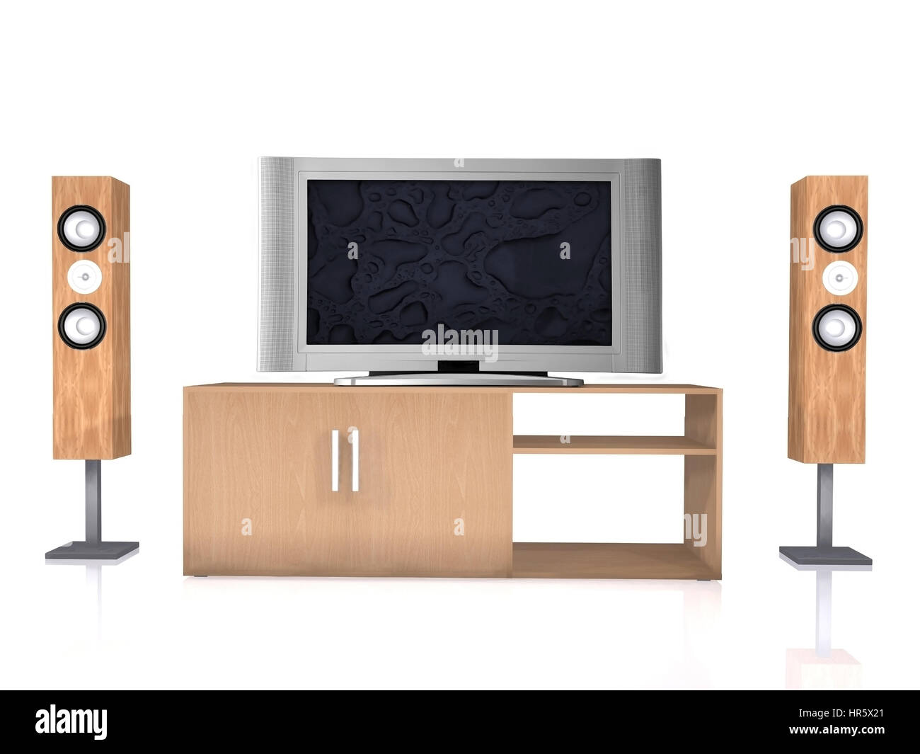 home theatre system made in 3d over white Stock Photo