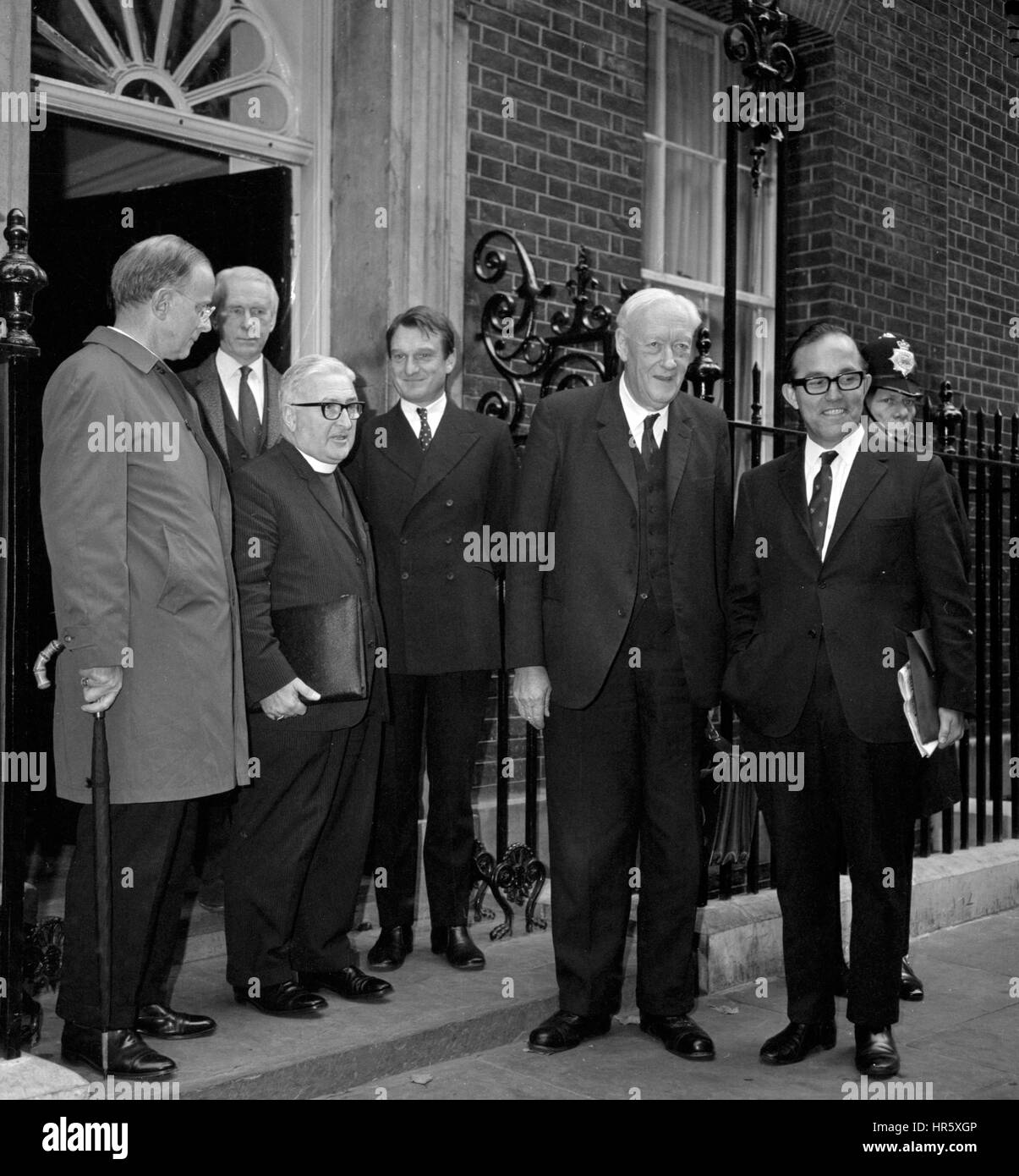 A delegation headed by the Bishop of Durham, Dr Ian Ramsey (second left ...