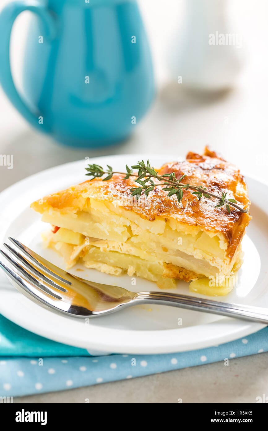 Potato breakfast gratin with parmesan Stock Photo Alamy
