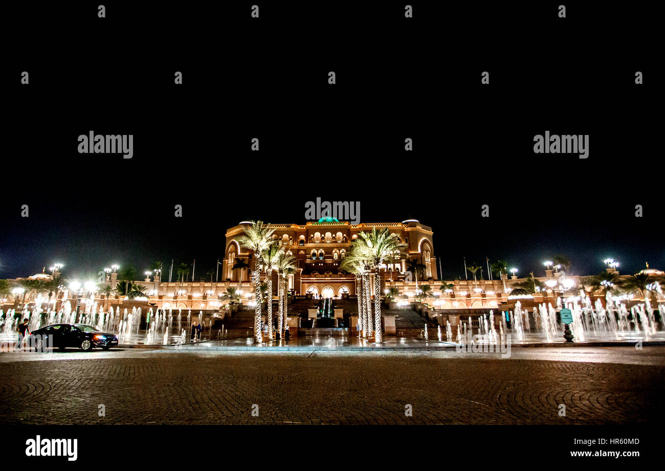 The City of Abu Dhabi by Night Stock Photo Alamy