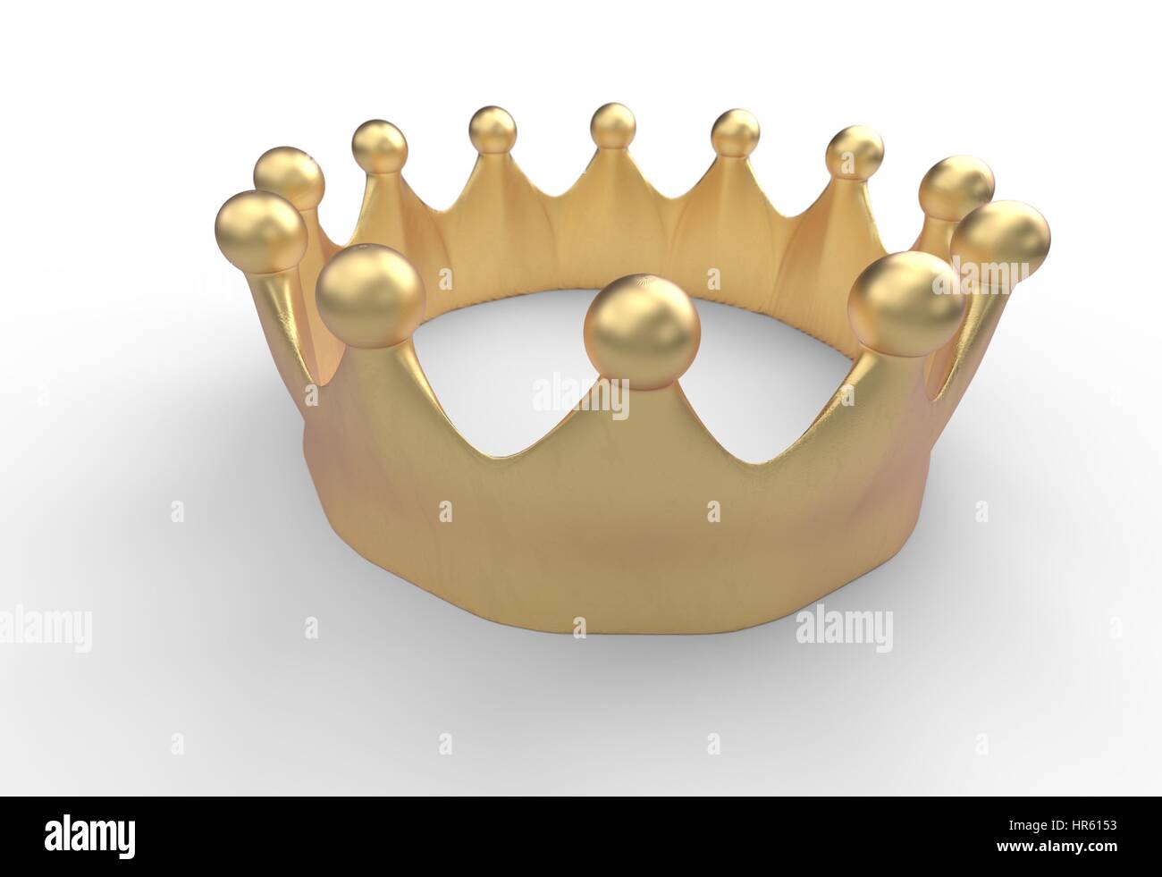 gold crown isolated on a white 3d render Stock Photo