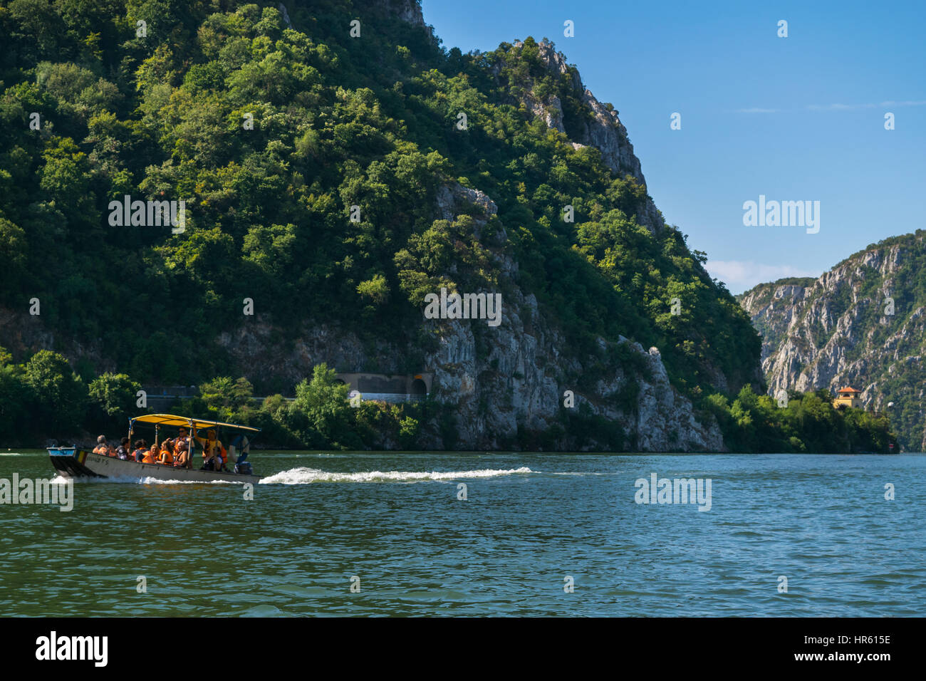 Breathtaking landscape Danube Valley, Dubova, Romania and Serbia border ...