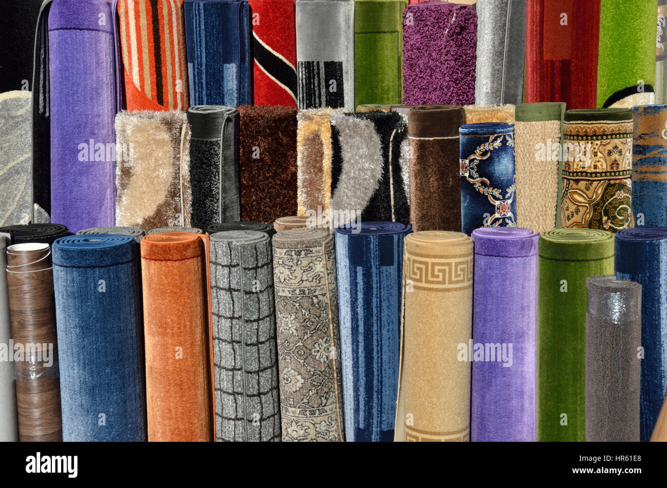 Carpet roll display Stock Photo - Alamy