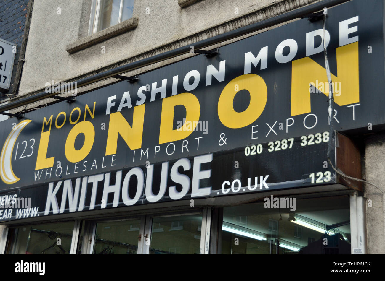 Moon Fashion Mode London Wholesale Import and Export sign, Commercial