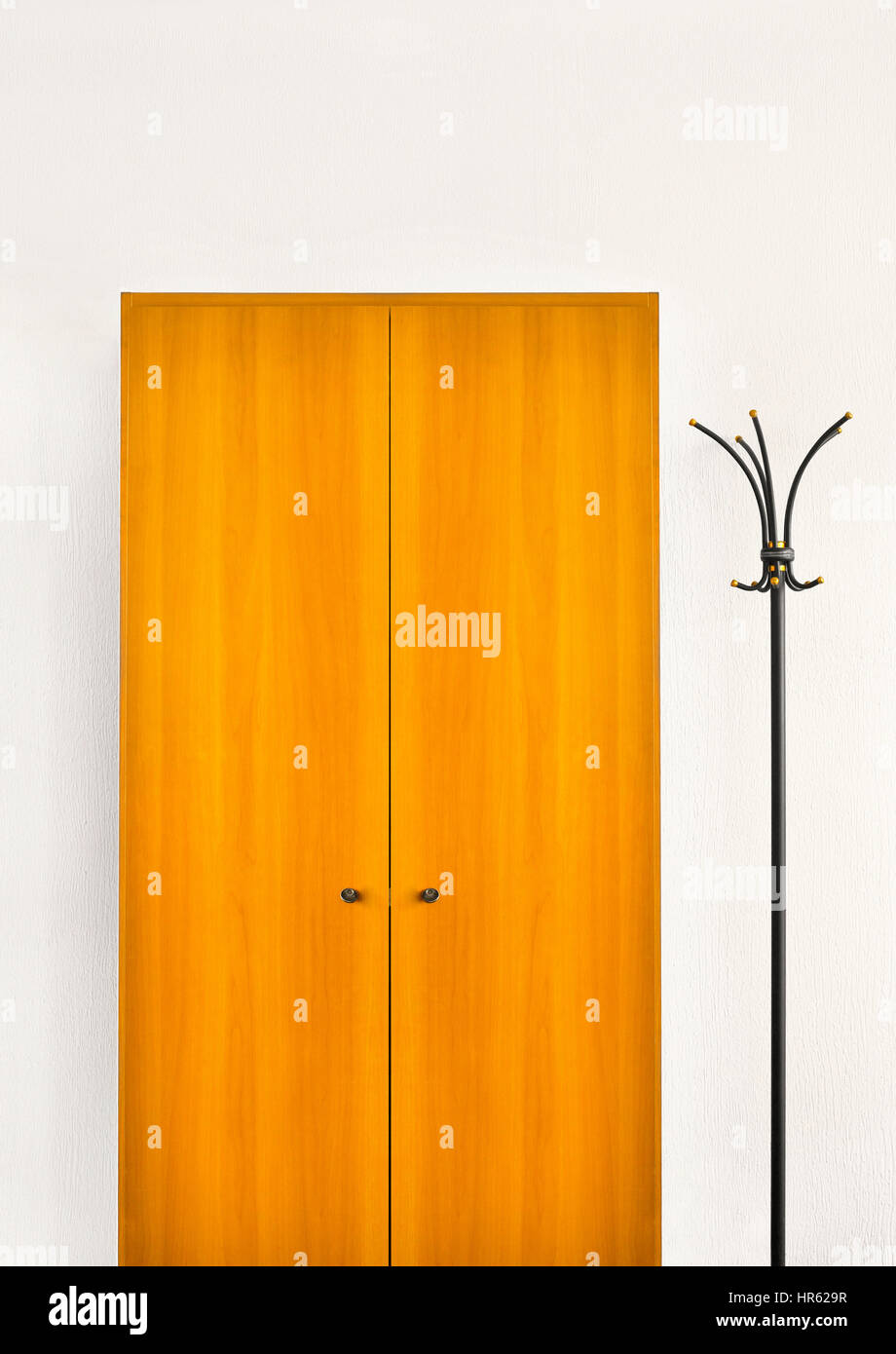 interior with wardrobe and coat-rack Stock Photo