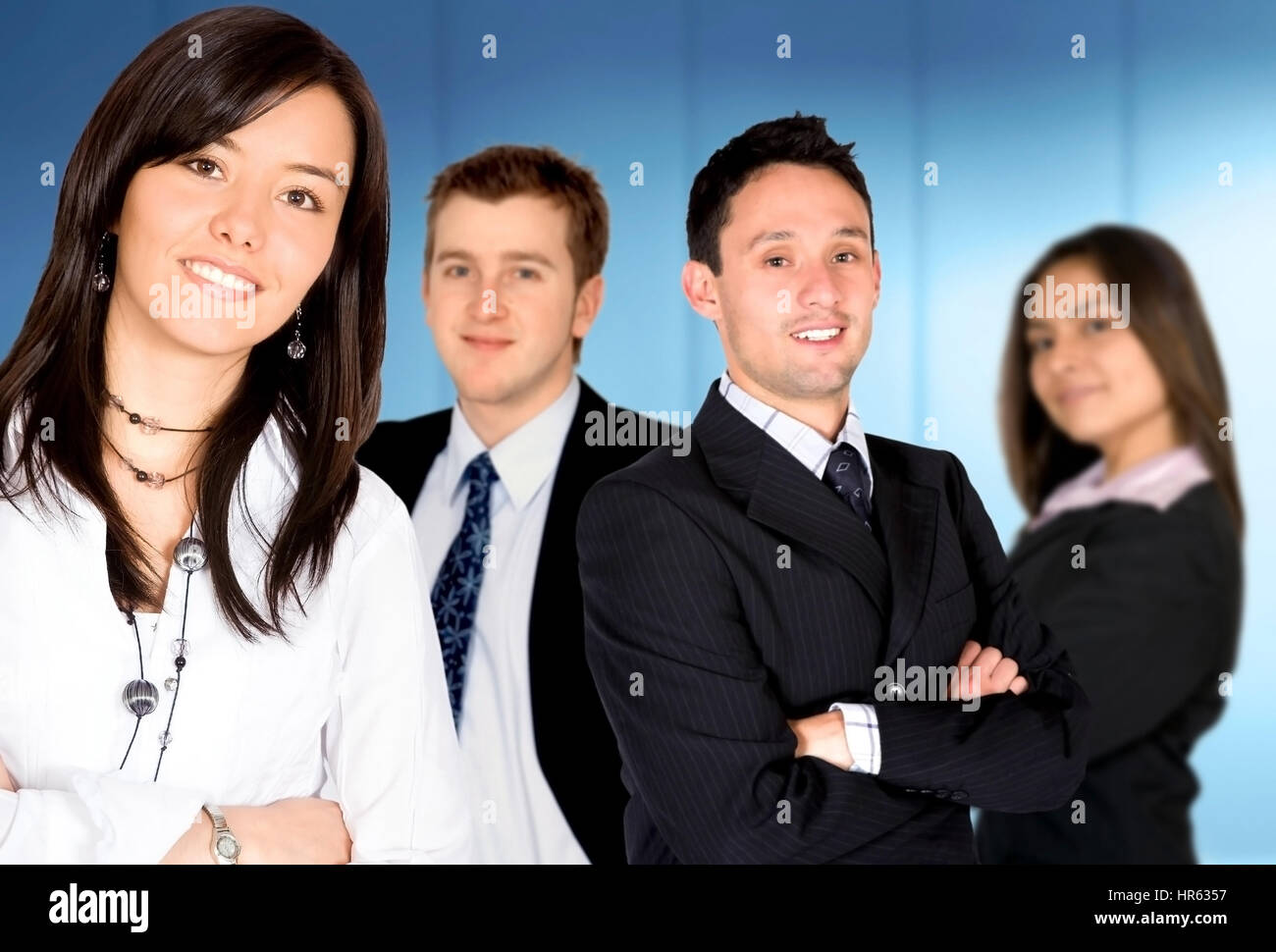 businesswoman leading business team in an office environment Stock ...