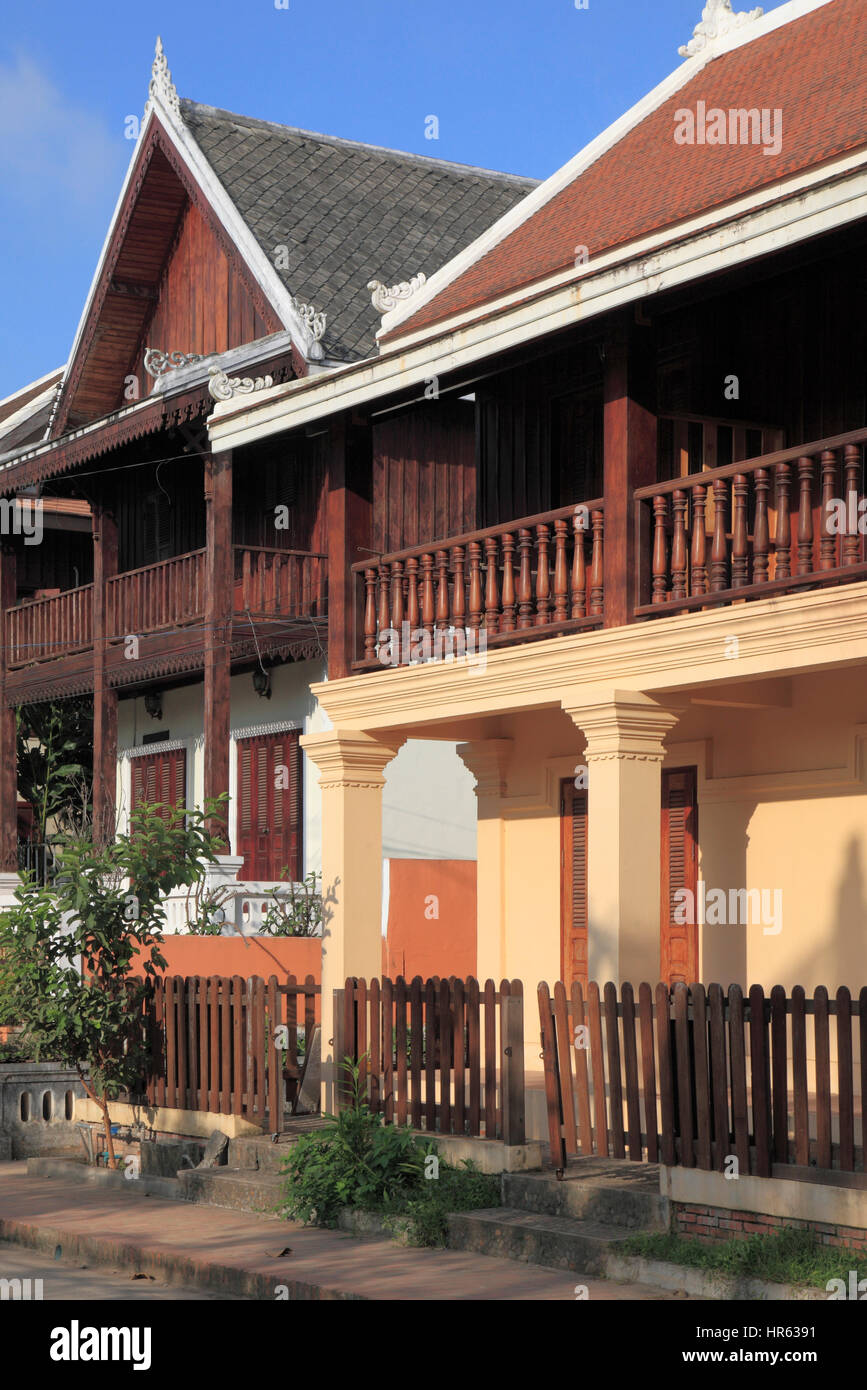 Laos, Luang Prabang, French colonial architecture, Stock Photo