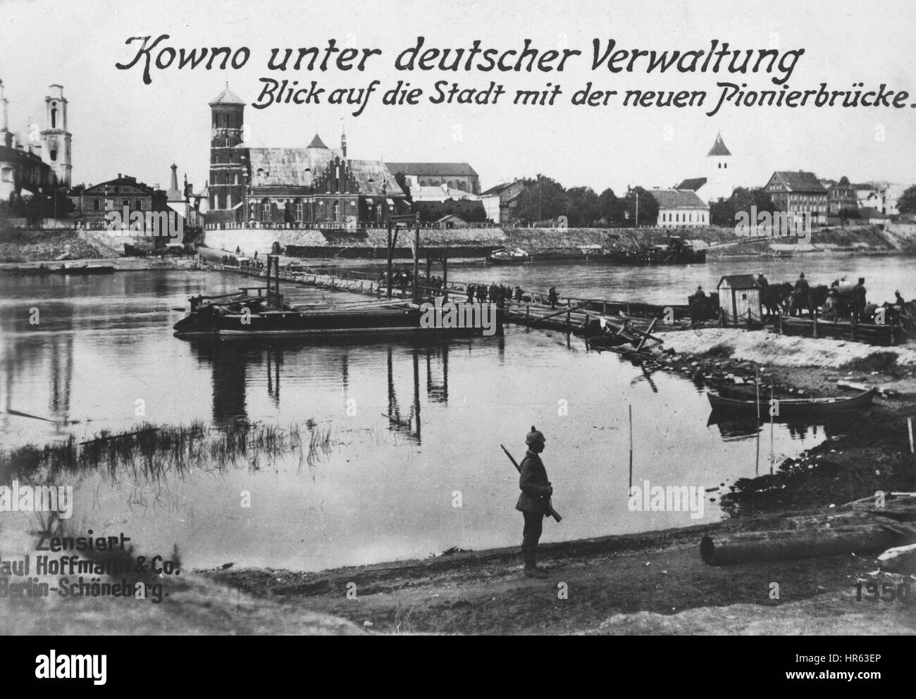 The city of Kowno, Lithuania under German occupation during World War I, 1914. From the New York Public Library. Stock Photo