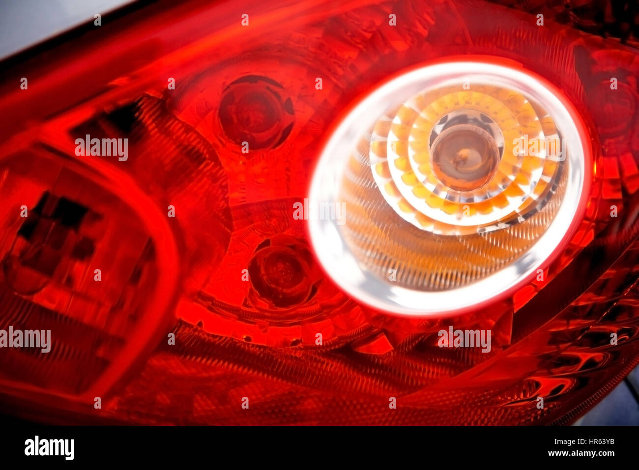 car brake light in red and white glass Stock Photo Alamy