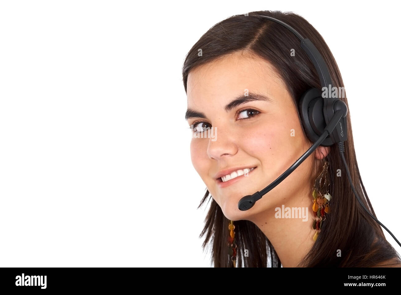 customer service representative isolated over a white background Stock ...
