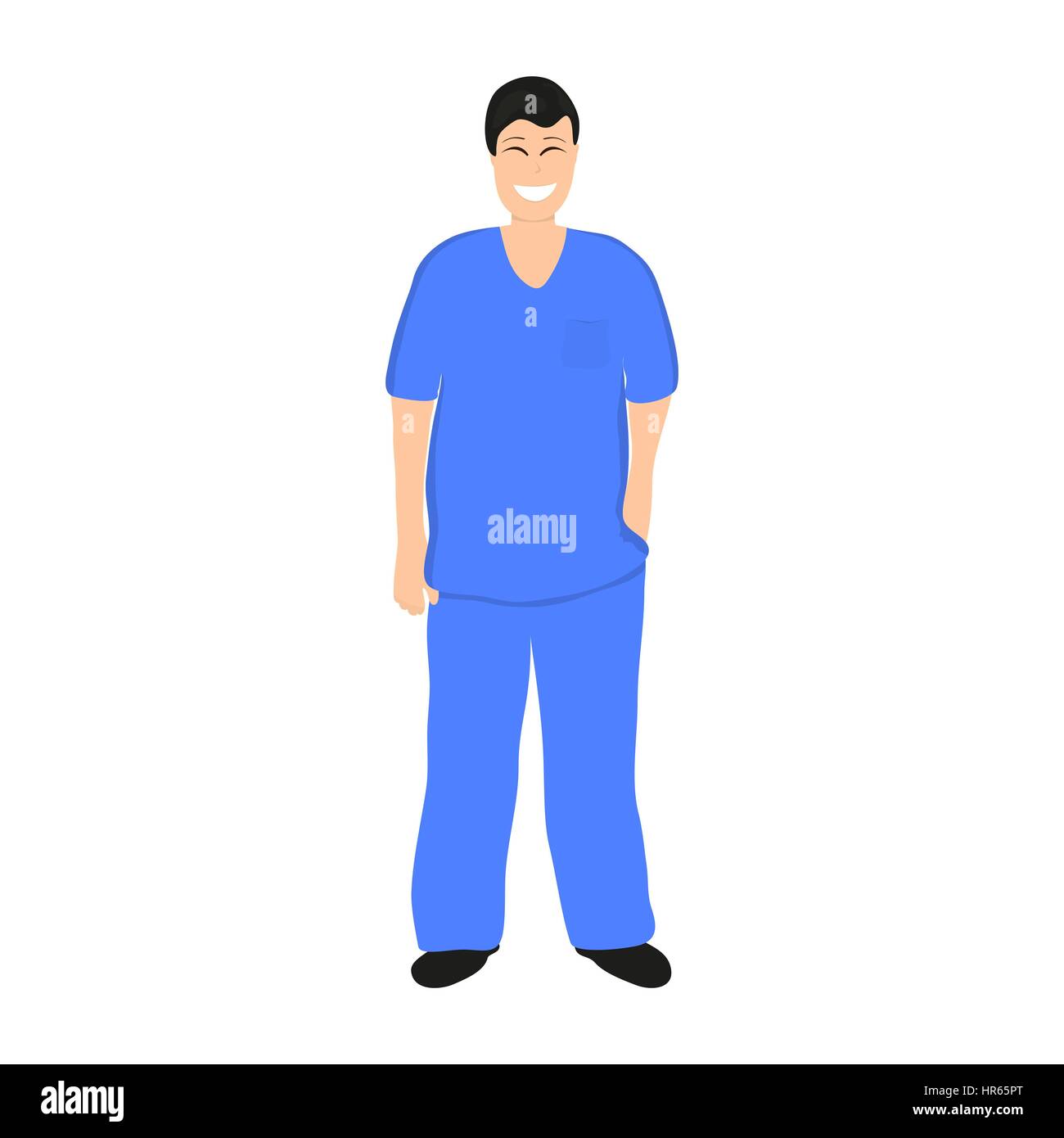 Doctor man in Hospital, flat design Stock Vector