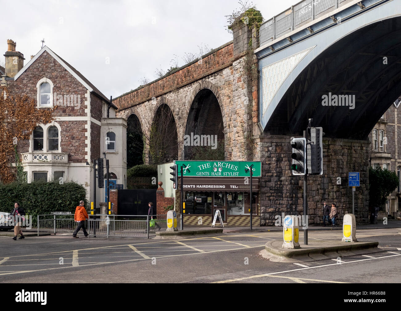 The Arches, Bristol - Railway viaduct over Cheltenham Road at Cotham, Bristol Stock Photo