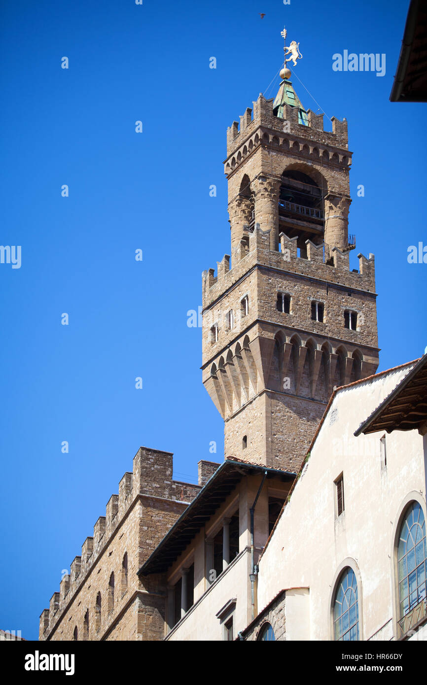 Palazzo Vecchio in Florence in a spring day. Stock Photo