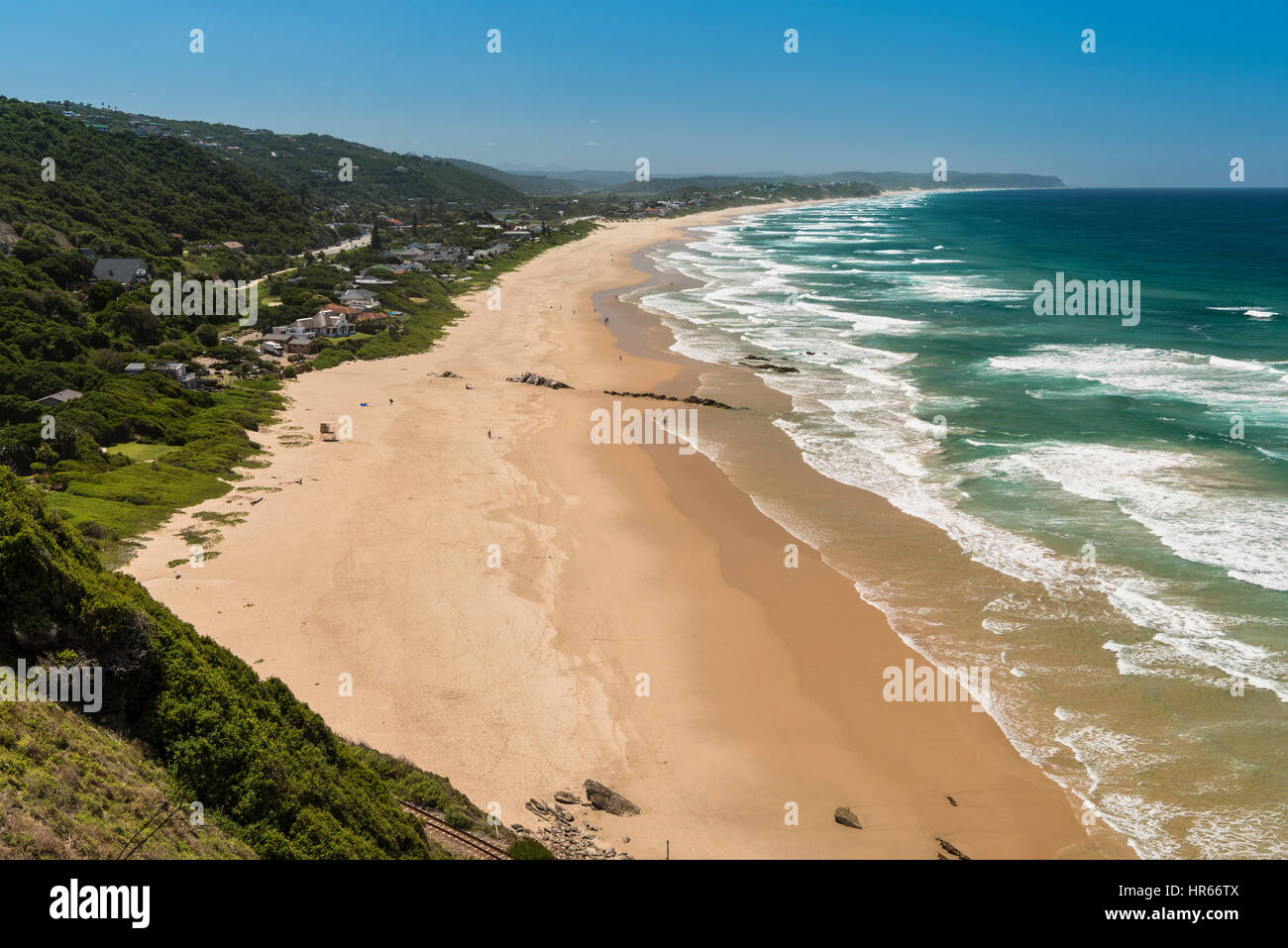 Overview of Wilderness Beach from Dolphin's point, Western Cape, South Africa Stock Photo