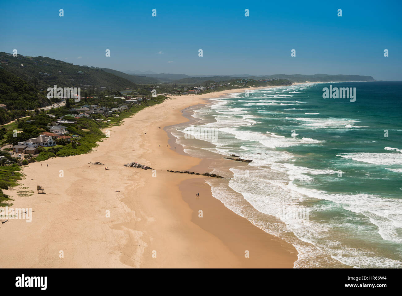 Overview of Wilderness Beach from Dolphin's point, Western Cape, South Africa Stock Photo