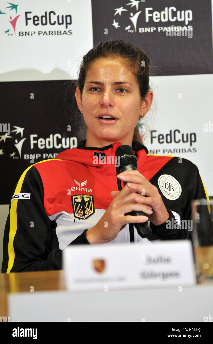 CLUJ-NAPOCA, ROMANIA - APRIL 13, 2016: German tennis player Julia