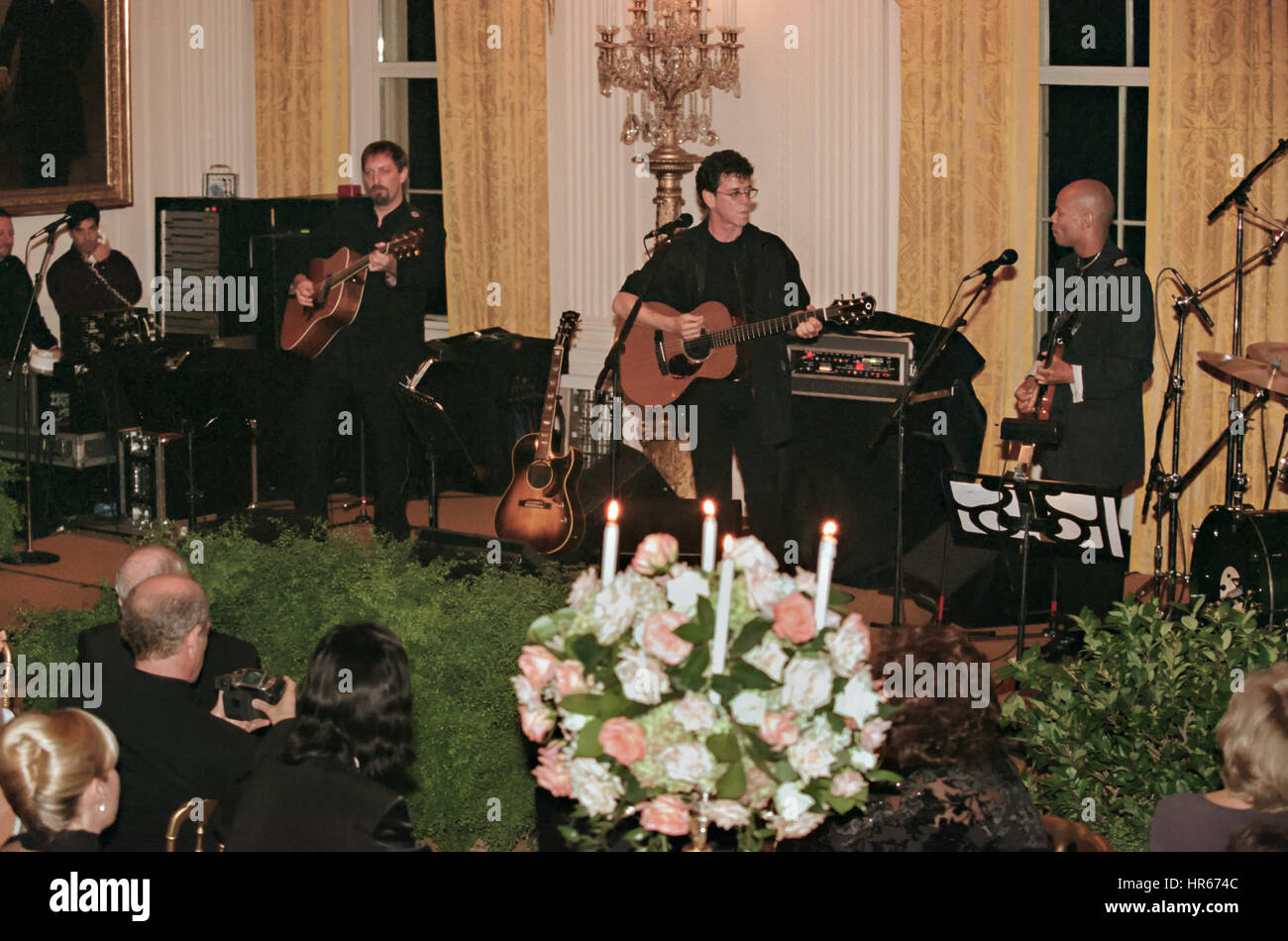 Legendary musician Lou Reed performs for the first time at the White