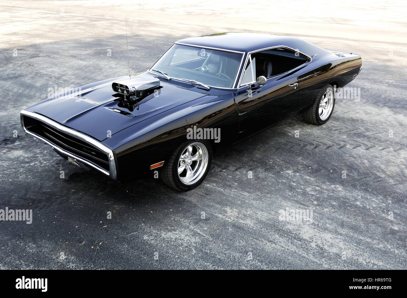 dodge charger 1970 muscle car classic cars american with air intake on the hood Stock Photo