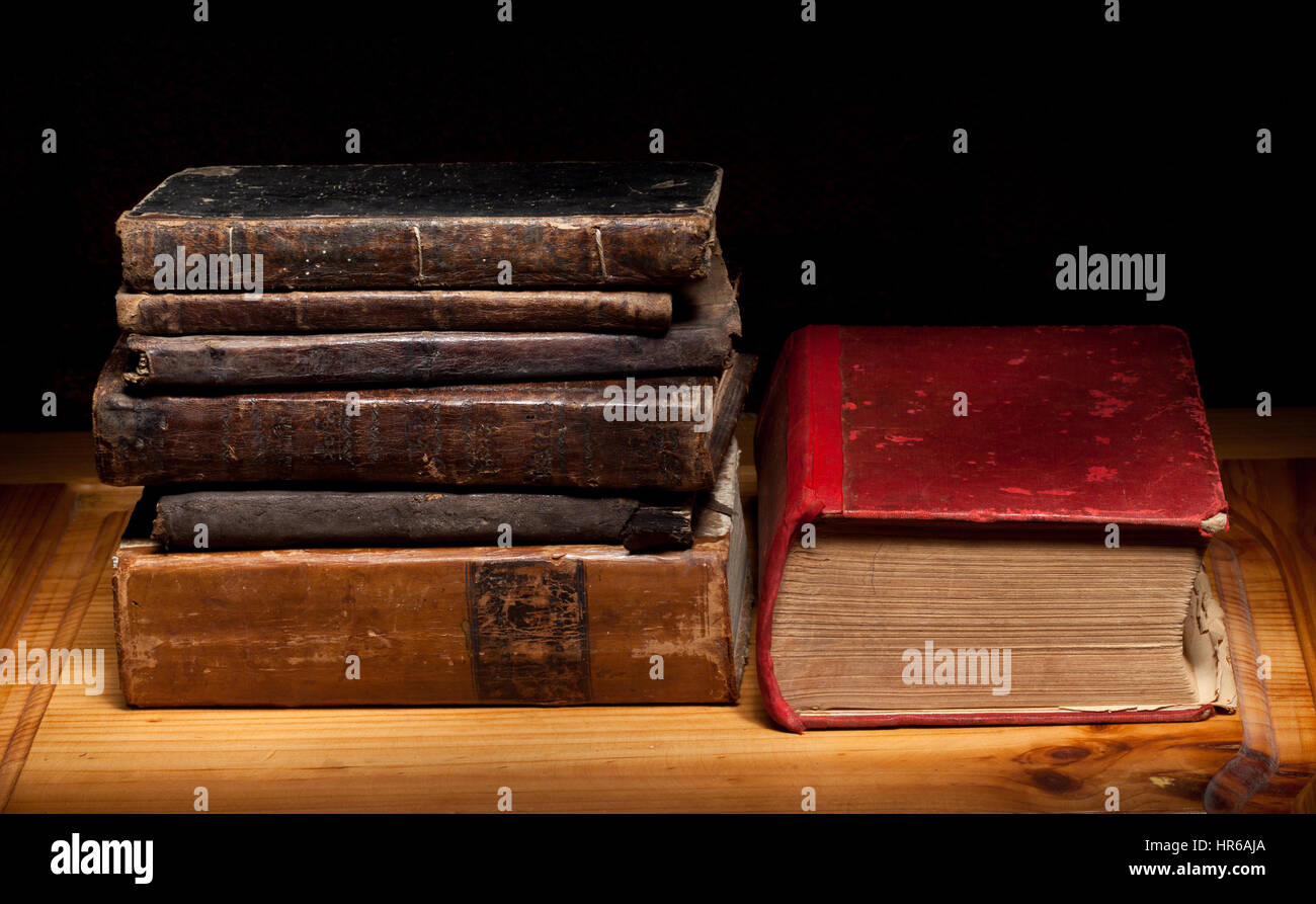 Still life with old books Stock Photo - Alamy