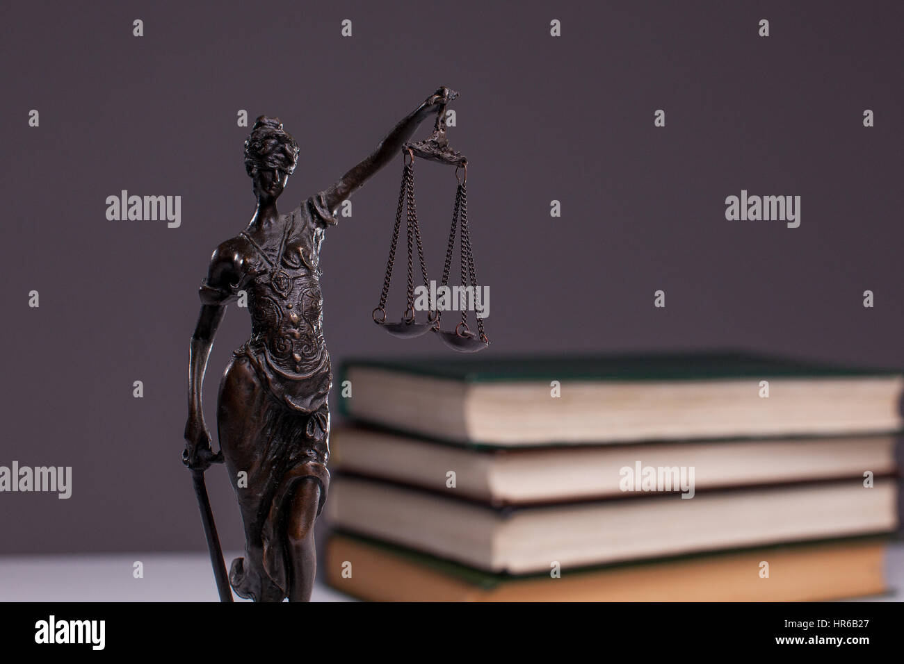 Statue of justice, burden of proof, law theme. Closeup Stock Photo Alamy