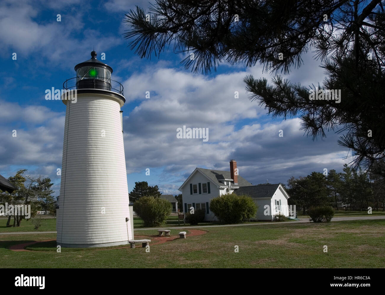 Newburyport Harbor Light also known as Plum Island Light located on ...