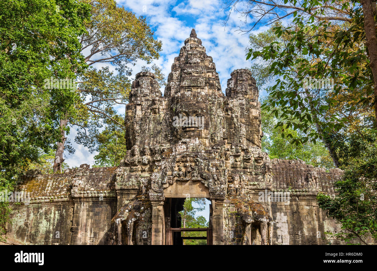 The Victory Gate of Angkor Thom, Cambodia Stock Photo