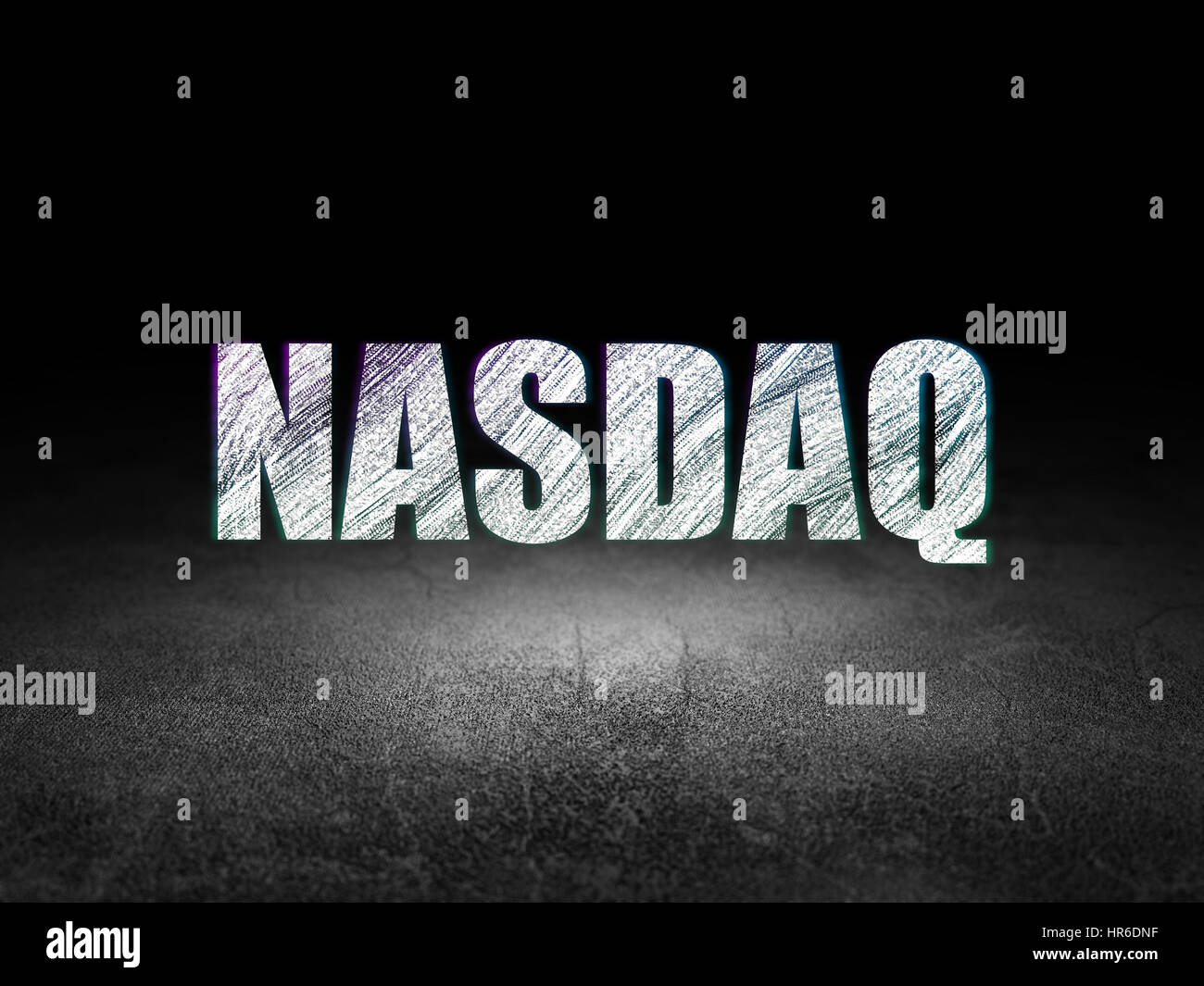 Stock market indexes concept: NASDAQ in grunge dark room Stock Photo
